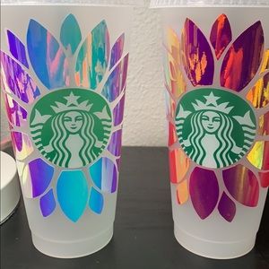 Reusable Venti Starbucks Cup with Sunflower